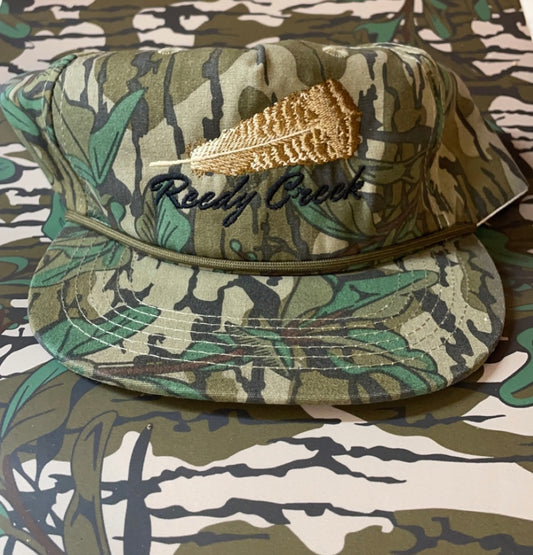 Camo Rope Style Hat With Feather Logo